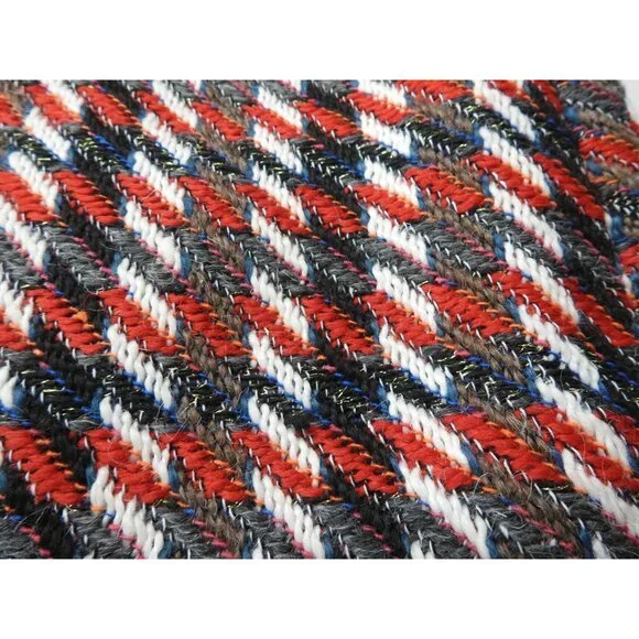 Classic Women's Tweed Skirt Sz XL Quilted Lined Belted Pearl Button Pockets Red - Picture 13 of 14